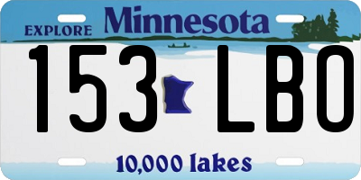 MN license plate 153LBO