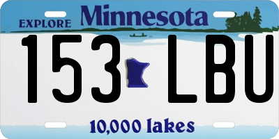 MN license plate 153LBU