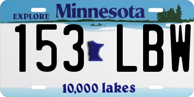 MN license plate 153LBW