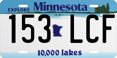 MN license plate 153LCF