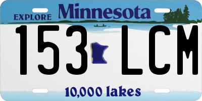 MN license plate 153LCM