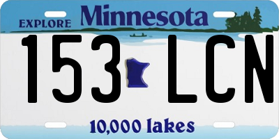 MN license plate 153LCN