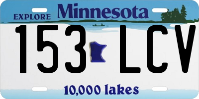 MN license plate 153LCV