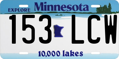 MN license plate 153LCW