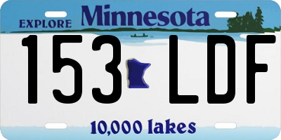 MN license plate 153LDF