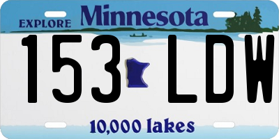 MN license plate 153LDW