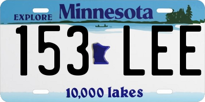 MN license plate 153LEE