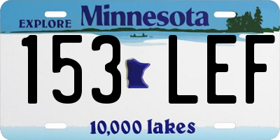 MN license plate 153LEF