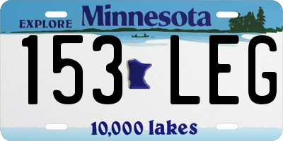 MN license plate 153LEG