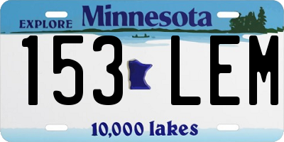 MN license plate 153LEM