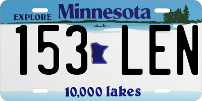 MN license plate 153LEN