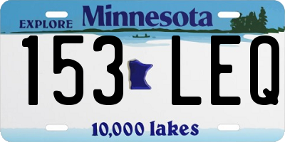 MN license plate 153LEQ
