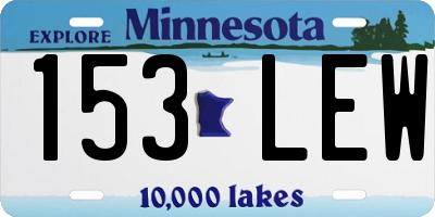 MN license plate 153LEW