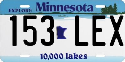 MN license plate 153LEX