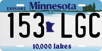 MN license plate 153LGC