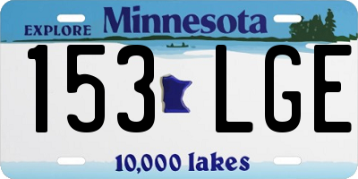 MN license plate 153LGE