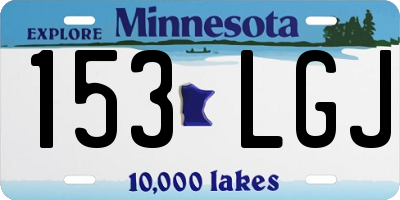 MN license plate 153LGJ