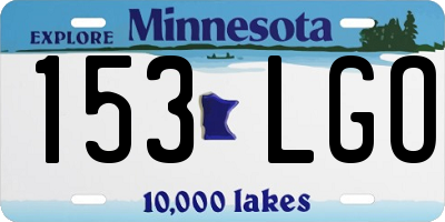 MN license plate 153LGO