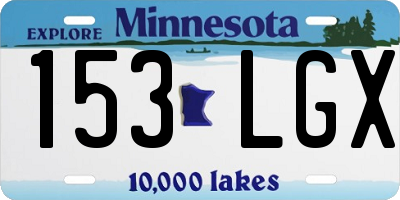 MN license plate 153LGX