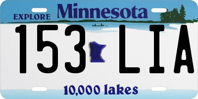 MN license plate 153LIA