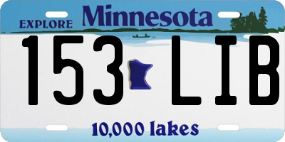 MN license plate 153LIB