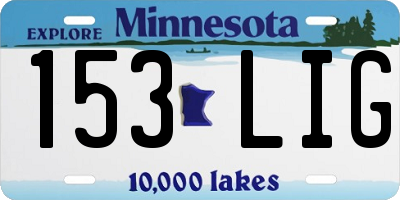MN license plate 153LIG