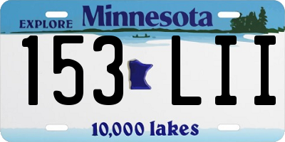 MN license plate 153LII