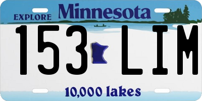 MN license plate 153LIM