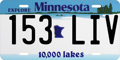 MN license plate 153LIV