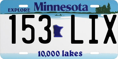 MN license plate 153LIX