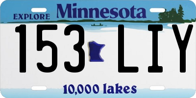 MN license plate 153LIY