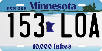 MN license plate 153LOA