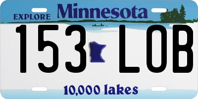 MN license plate 153LOB