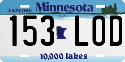 MN license plate 153LOD