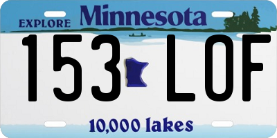 MN license plate 153LOF