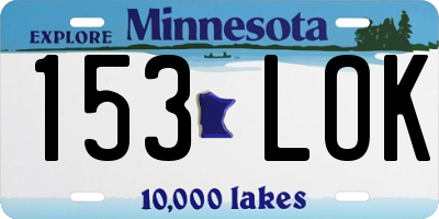 MN license plate 153LOK