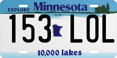 MN license plate 153LOL
