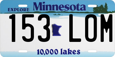 MN license plate 153LOM