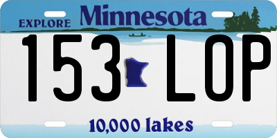 MN license plate 153LOP