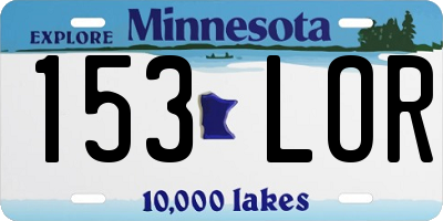 MN license plate 153LOR