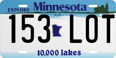 MN license plate 153LOT