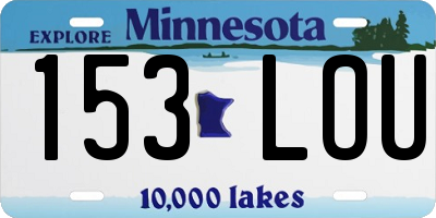 MN license plate 153LOU