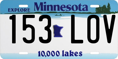 MN license plate 153LOV
