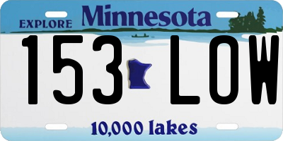 MN license plate 153LOW