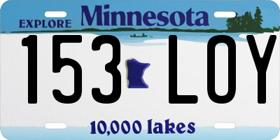 MN license plate 153LOY