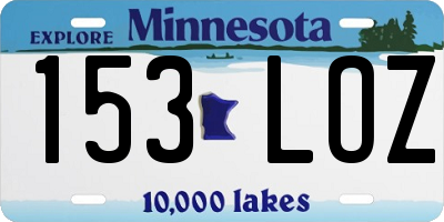 MN license plate 153LOZ