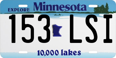 MN license plate 153LSI