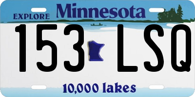 MN license plate 153LSQ
