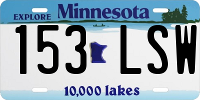 MN license plate 153LSW