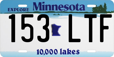 MN license plate 153LTF